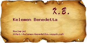 Kelemen Benedetta névjegykártya